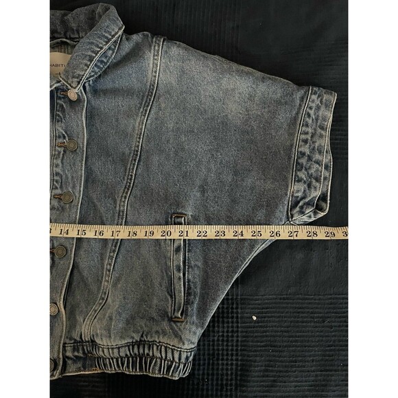 Habitual Oversized Denim Jacket Crop Short Sleeve Jacket Nordstroms SZ S - Picture 10 of 16